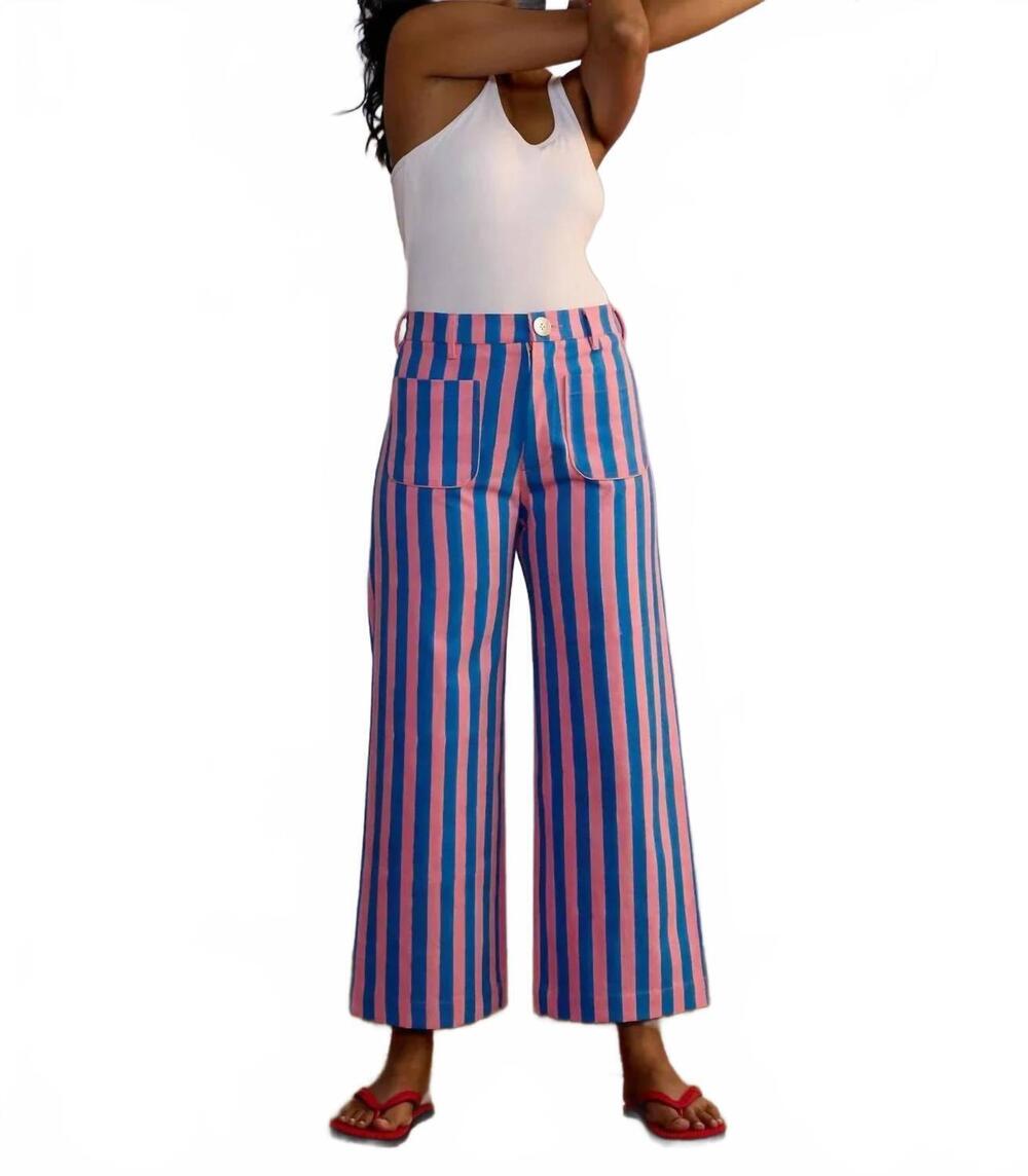 NEW SZ BLOCKPRINTS painter pants in double thick stripe